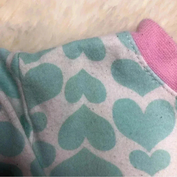 Pekkle Footed Onesie Pajamas White / Blue / Pink Hearts  / Pig Size 3 Months - Picture 12 of 16